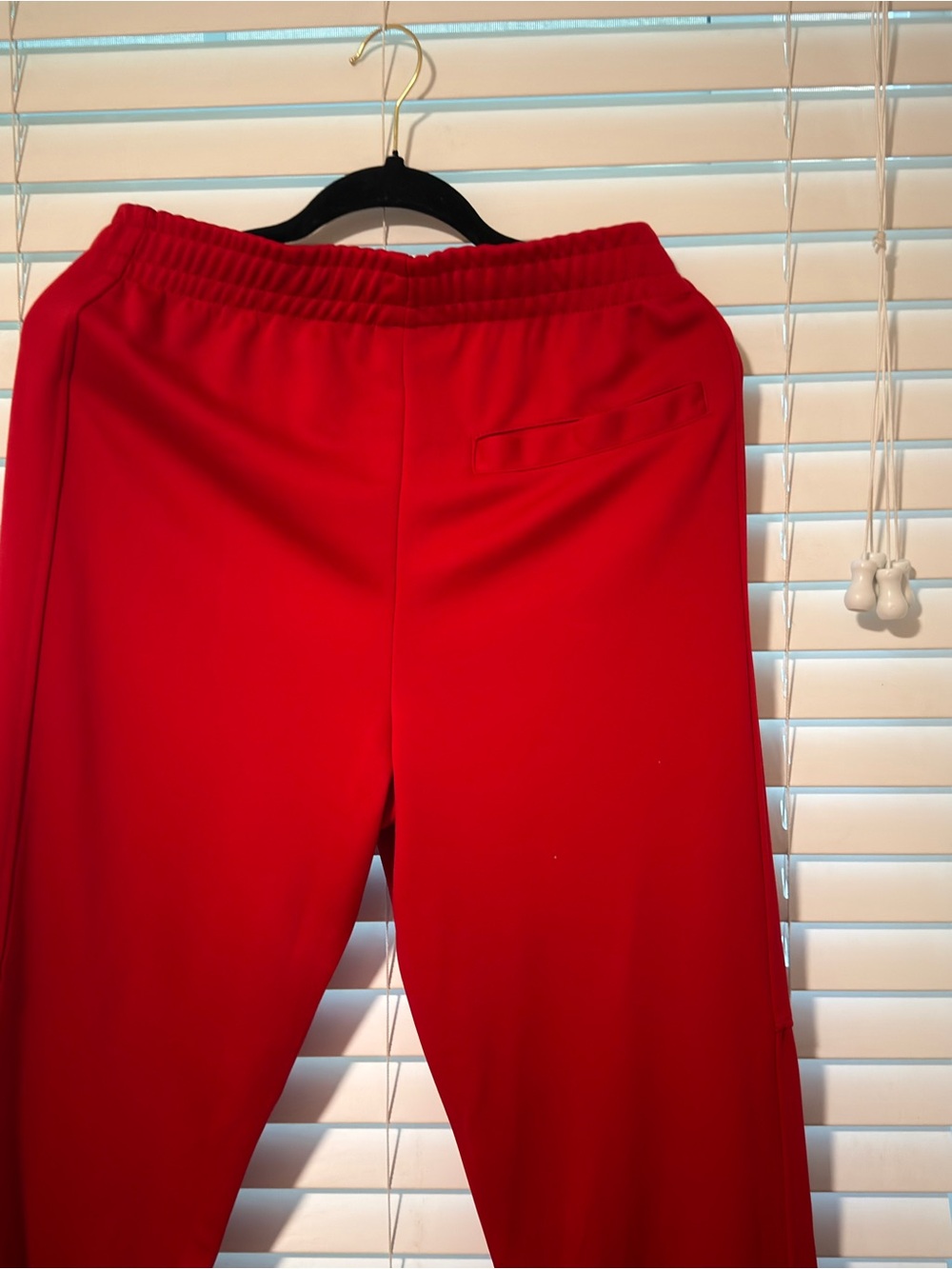 Men's Red Elastic-Waist Joggers